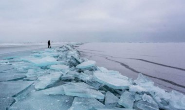 قسمتی از دریای‌خزر یخ زد!