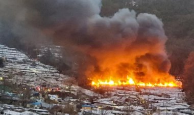 آتش سوزی در حلبی آباد سئول/ 60 خانه در آتش سوخت