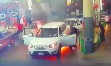 ببینید | آتش‌سوزی هولناک سانتافه در پمپ بنزین