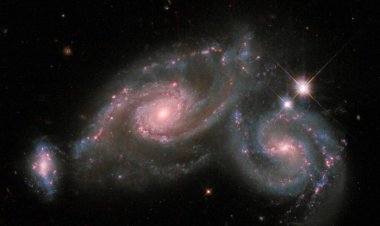 ادغام دو کهکشان در تصویر روز ناسا