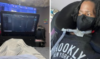 بیماری که با چشم خود موسیقی می سازد