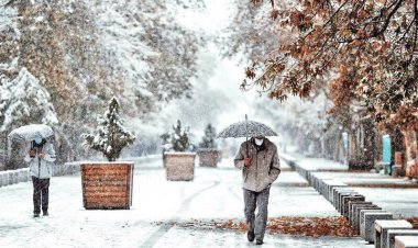 بارش برف و باران در تهران/ کاهش نسبی دما