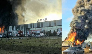 ببینید | اولین تصاویر از آتش‌سوزی در مرکز ساخت پهپاد آمریکا در لتونی