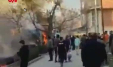 حریق اتوبوس مسافربری در آزادشهر