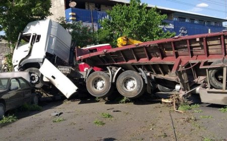 فیلم| حادثه وحشتناک ترمز بریدن تریلی در پردیس