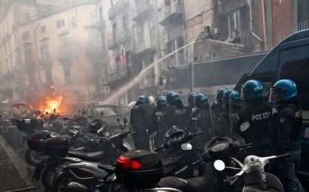 عکس| شب وحشتناک آتش و خون در خیابان‌های ناپل