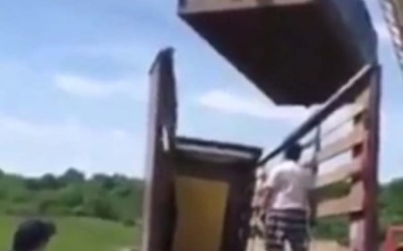 ببینید | لحظه هولناک له شدن یک کارگر زیر یک سازه بتنی