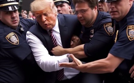 عکس| اولین تصاویر از لحظه بازداشت دونالد ترامپ!