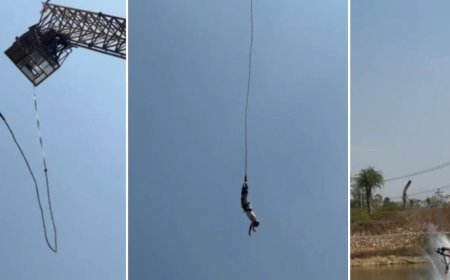 ببینید| پاره شدن طناب بانجی جامپینگ هنگام پرش
