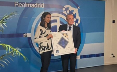 دیدار نابغه مهاجر ایرانی با رئیس رئال