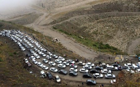 ترافیک در محور کرج - چالوس سنگین است