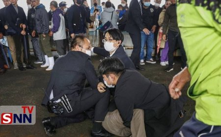 اولین تصاویر لحظه سوء قصد به نخست وزیر ژاپن