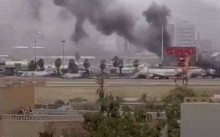 ببینید| فرودگاه پایتخت سودان در آتش درگیری مسلحانه 