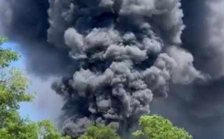 فیلم| آتش سوزی مهیب در مجتمع شیمیایی در آمریکا