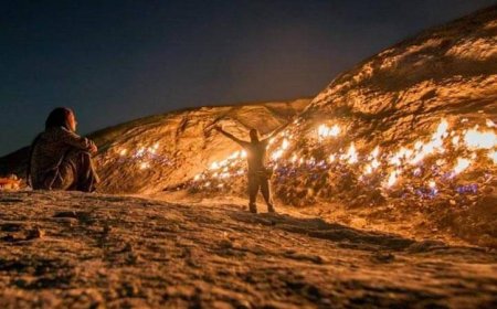 ببینید| پدیدهای عجیب با نام «کوه آتشین» در رامهرمز