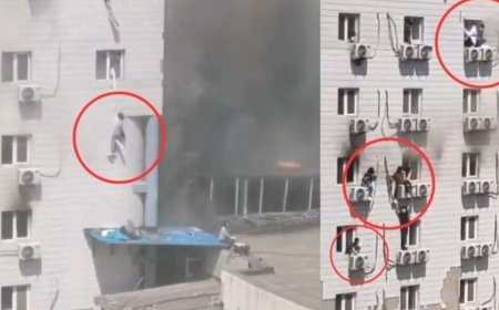 فرار وحشتناک بیماران از بیمارستان آتش گرفته +فیلم