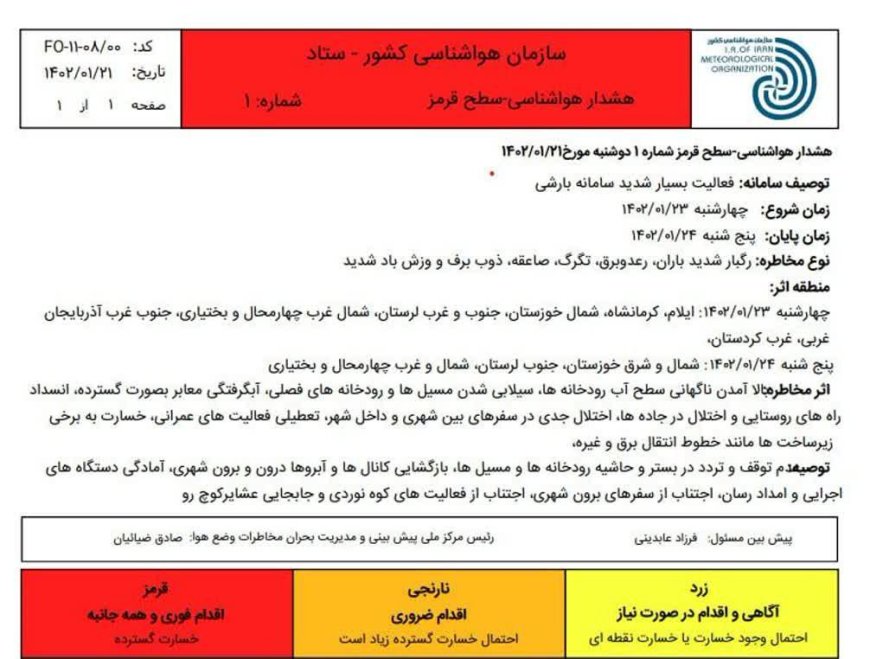 هشدار قرمز هواشناسی خوزستان | احتمال وقوع سیل