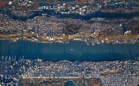 تصاویر| بهترین عکس‌های هوایی از نیویورک از ارتفاع ۵ کیلومتری