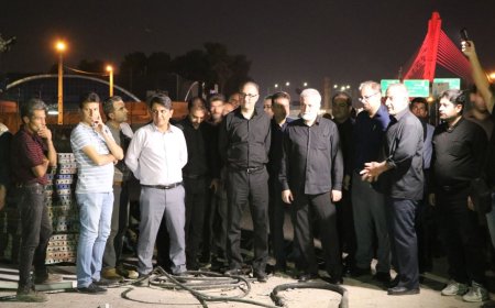 دومین بازدید شبانه شهردار کلانشهر شیراز از عملیات پروژه تعریض پل سلمان فارسی