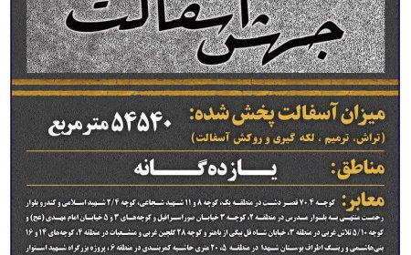 آسفالت بیش از پنجاه و چهار هزار مترمربع معابر شیراز طی یک هفته