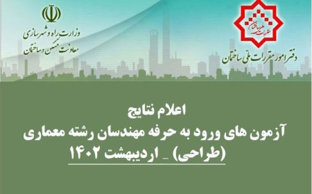اطلاعیه اعلام نتایج آزمون ورود به حرفه رشته معماری (طراحی) – اردیبهشتماه ۱۴۰۲