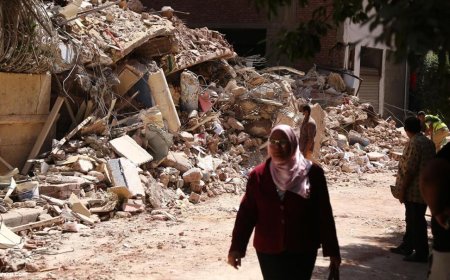 ریزش مرگبار یک ساختمان چهار طبقه در قاهره