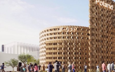 لهستان از پاویون خود برای اکسپو 2025 رونمایی کرد:الهام از هندسه ی مارپیچ طبیعت و ادای احترام به نجاری ژاپنی !