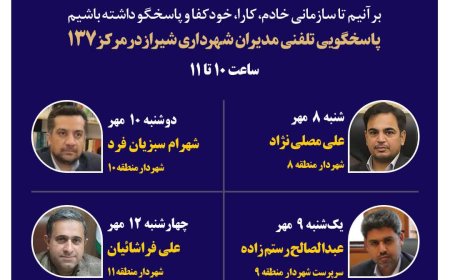 نهضت پاسخگویی مدیریت شهری شیراز از طریق سامانه ارتباطات مردمی ۱۳۷