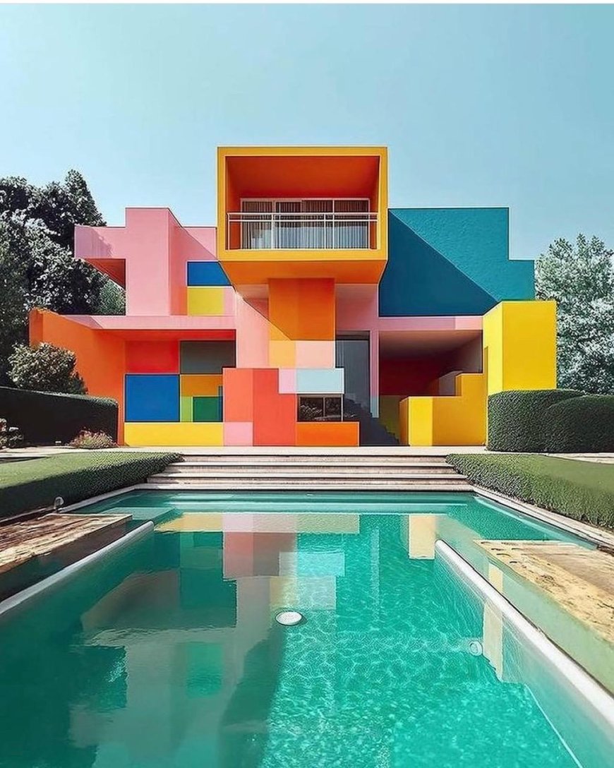 ساختمان های رنگارنگ هندسی