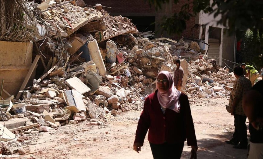 ریزش مرگبار یک ساختمان چهار طبقه در قاهره