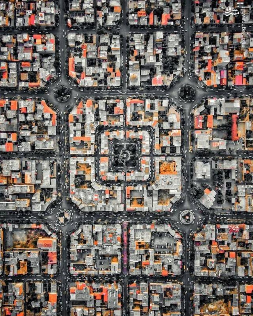 تصویر هوایی از معماری دیدنی شهر سلماس