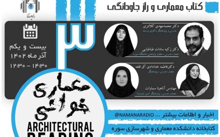 جلسه معماری خوانی با موضوع «کتاب معماری و راز جاودانگی»