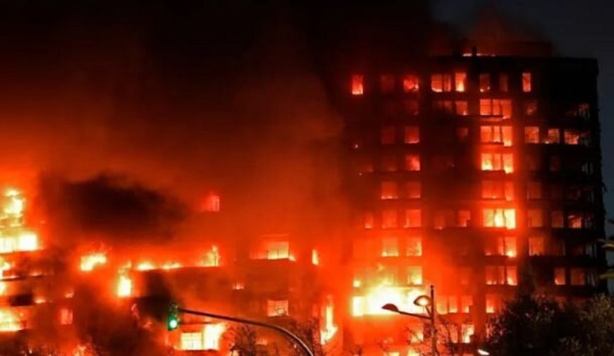 آتش‌سوزی وسیع برج مسکونی در اسپانیا