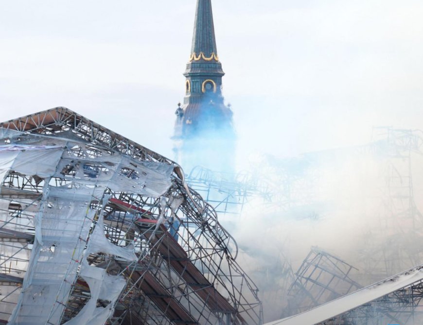 آغاز بررسی علت آتش‌سوزی بنای تاریخی بورس کپنهاگ