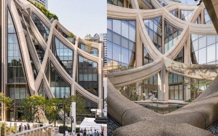 ساختمان‌های خمیده آزابودای هیلز در ژاپن با الهام از تپه‌ها