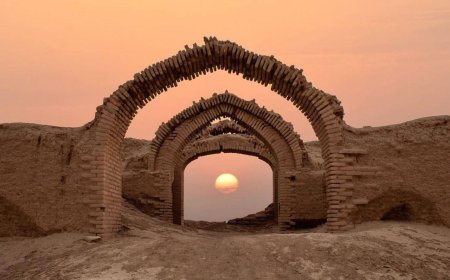 منظره غروب آفتاب از کاروانسرای دیرگچین