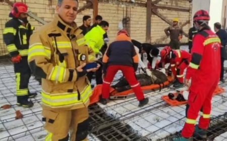 سقوط دکل پمپ بتن در شیراز با ۲ کشته و ۱ مصدوم