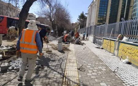 ادامه اجرای پروژه پیادهروسازی خیابان حر شیراز