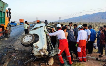 تصادف مرگبار در جاده فسا-داراب با ۵ کشته و ۳ مصدوم