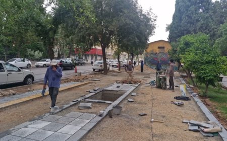 پیشرفت ۹۵ درصدی عملیات پیاده‌روسازی و مناسب‌سازی خیابان حافظ