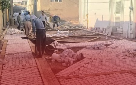 آغاز سنگفرش «کوچه بازار» در بافت تاریخی استهبان با هدف رونق گردشگری