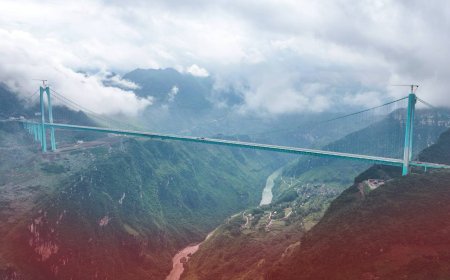 چین رکورد زد؛ افتتاح بلندترین پل جهان با ارتفاع دو برابر برج ایفل