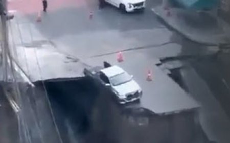 فرونشست بخشی از یک خیابان شلوغ در بانکوک