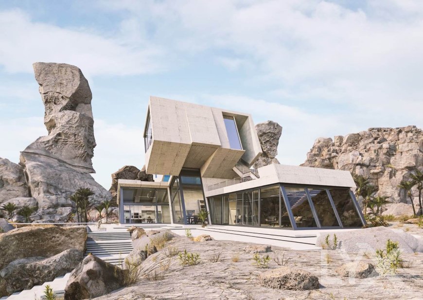 سنگینی بتن، شفافیت شیشه؛ معماری متضاد خانه بروتالیست در قلب سرزمین آتش و یخ