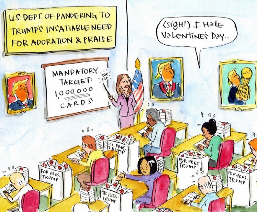 ولنتاین اجباری در وزارت چاپلوسی ترامپ